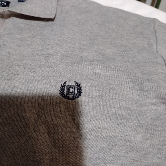 Chaps Heather Gray Cotton Pullover Short Sleeve Polo Shirt - Picture 5 of 10